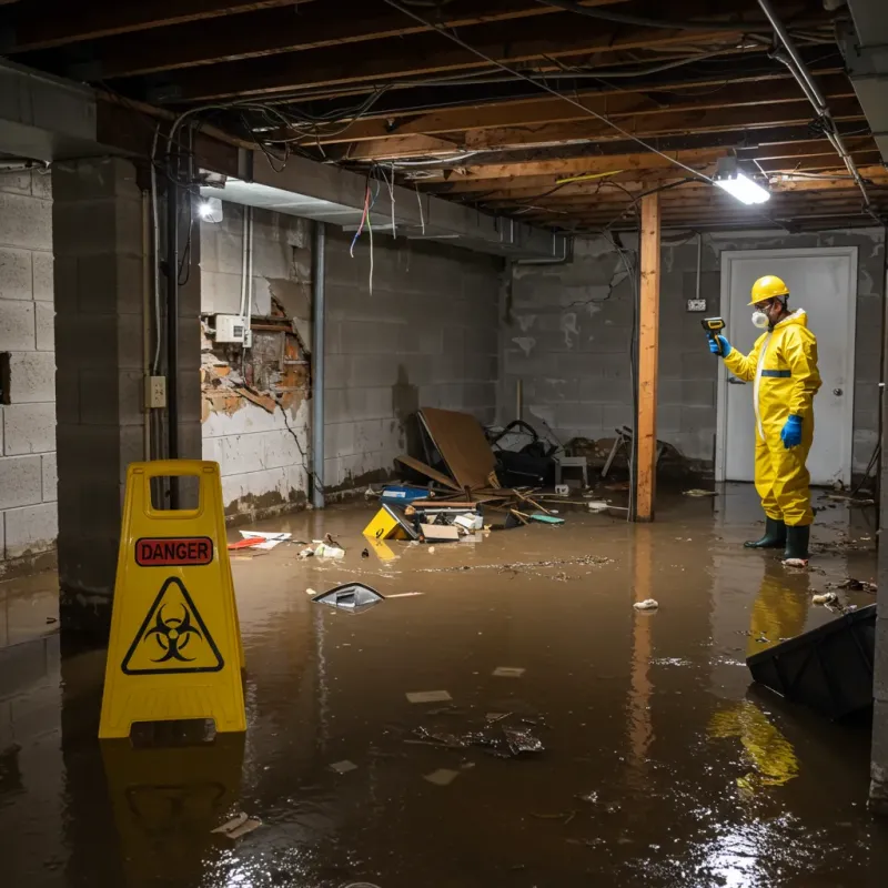 Flooded Basement Electrical Hazard in Brookston, IN Property