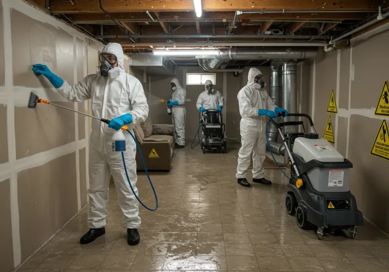 Basement Moisture Removal and Structural Drying process in Brookston, IN